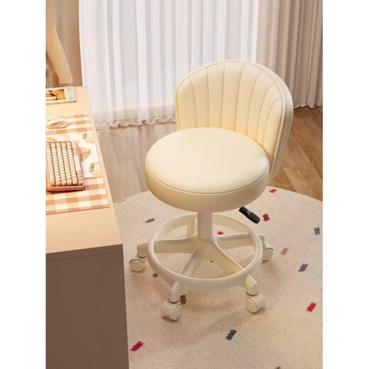 Pickup Cat Cream Style Makeup Chair Home Chair Backrest Dressing Stool Girls' Bedroom Lift Swivel Chair Manicure Millennium Pink - Extra Thickened Three-Proof Microfiber Leather - Anti-Protection