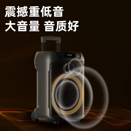 Philips Square Dance Audio 12-inch outdoor high-volume Bluetooth trolley speaker high-power portable mobile performance K-song subwoofer street stall speaker WeChat payment audio + 1 handheld microphone