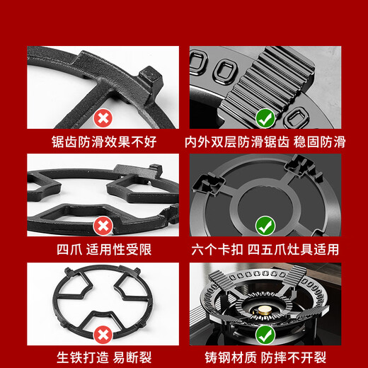 Zhencetian gas stove bracket anti-slip rack kitchen gas stove wok milk pot rack two-in-one liquefied gas stove non-slip pot small pot auxiliary rack supporting stove stove accessories [1 pack] anti-slip rack/milk pot rack upgrade two-in-one/four claws and five claws universal
