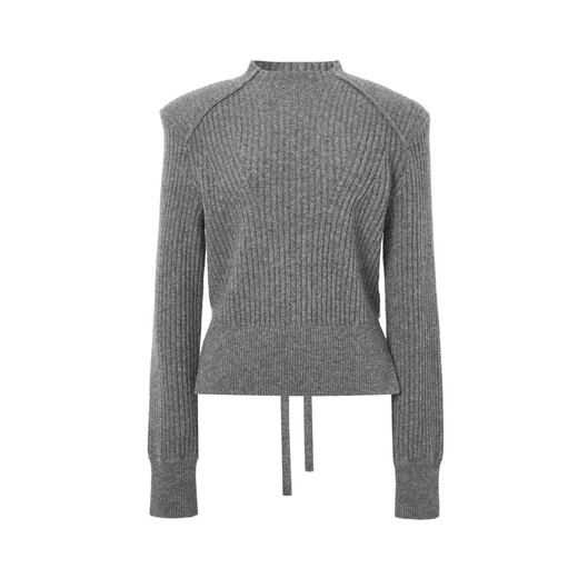 Enos Eshi shopping mall same style 2025 winter new 100% sheep wool half turtleneck sweater for women 41018005 smoke gray M