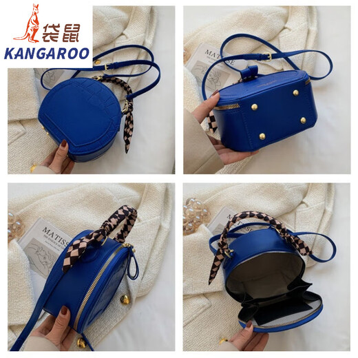 袋鼠（KANGAROO）小圆包质感小包包女2024春秋季新款时尚小众斜挎包洋气手提包潮 米白色