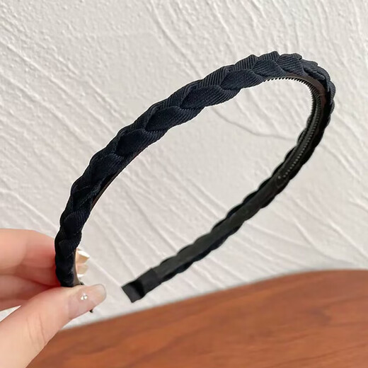 Feihua headband for women 2024 new style outing high-end headwear non-slip adult short hair headband simple broken hair clips 2 pack dark color (black + dark brown) 2 pcs