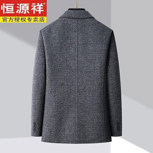 Hengyuanxiang manteau en peluche en laine double face pour hommes en automne et hiver épaissis épaissis de papa d'âge moyen manteau de laine de laine pour hommes