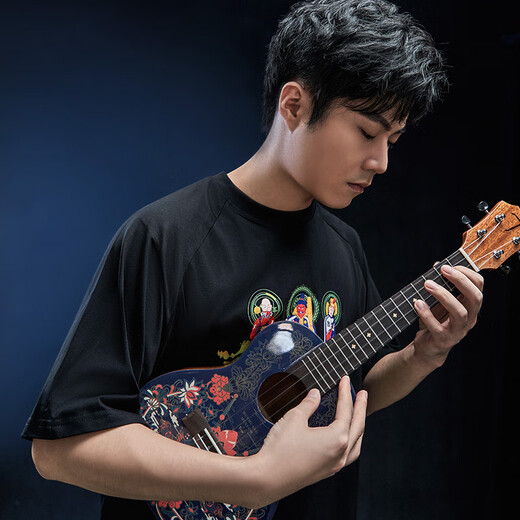 Tom尤克里里 敦煌博物馆 梵高单板UKULELE 初学进阶新手4弦小吉他 23英寸DH-NC敦煌款-原声款
