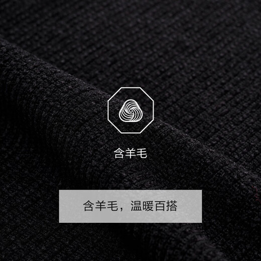 Jiumuwang Shopping Mall Same Style Men's Cardigan Men's 25 Spring and Winter New Fine Wool Warm and Versatile Inner Top JX Standard Edition + Jet Black + DK15V53723 S 165/88A(46)