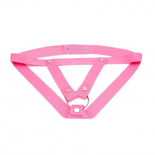 Confidential delivery of men's chastity lock auxiliary belt men's anti-cheating elastic belt cobra cb lock men's abstinence chastity V-shaped auxiliary belt - black thong double penis