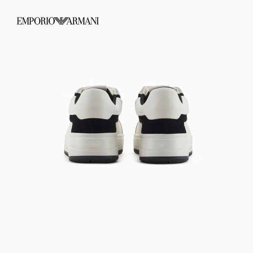 
EMPORIO ARMANI/Armani official flagship new women's low-top lace-up hollowed-out decorative sports casual shoes 2025 summer C679-light white/black 37
