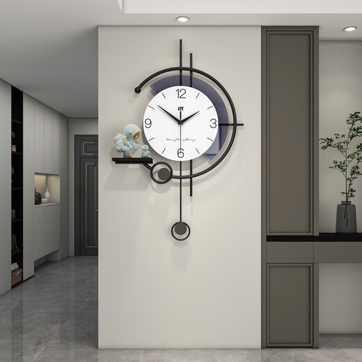 Jiujiuda modern simple clock wall clock living room 2025 new Internet celebrity atmosphere home fashion restaurant creative clock wall hanging