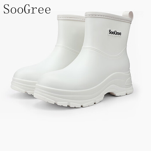 SooGree雨鞋短筒女时尚轻便防滑户外防水耐磨厨房外卖工作鞋女士胶鞋雨靴
