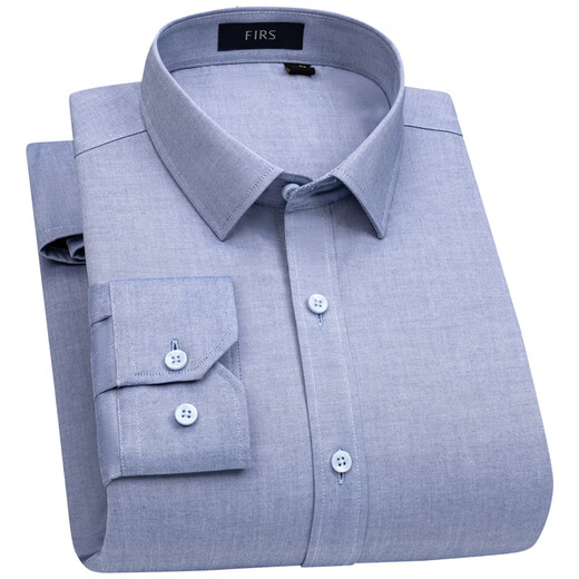 杉杉（FIRS）【羊毛内胆】保暖衬衫男纯棉免烫商务加厚衬衣 灰色保暖 42