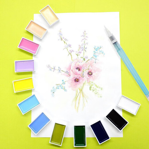 Wu Zhu (KURETAKE) Yancai Danmei single solid watercolor pigment professional art beginner student with Chinese painting pigment ink painting ancient style green cyan MC21-55