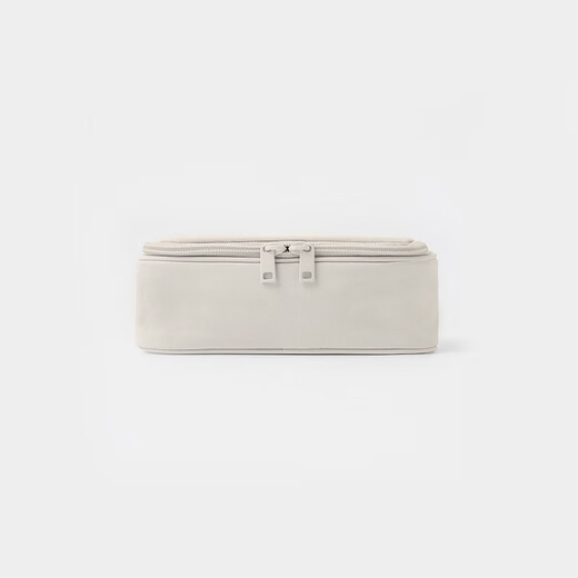 MUJI (MUJI) polyester fiber hanging face wash box Makeup bag travel portable wash bag Beige width 16*long 19*thickness 6cm