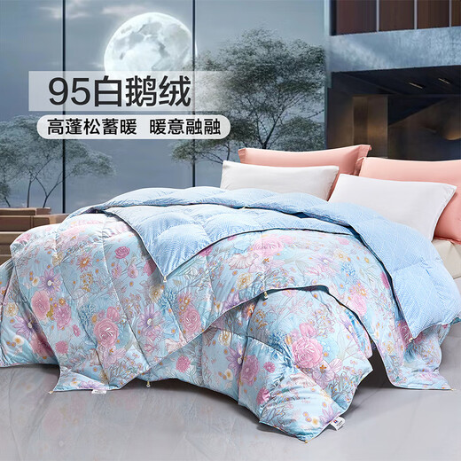 Fu'anna Wonderland 95% White Goose Down Ciwilt Single Season Quilt 680g rempli 152 * 210cm bleu