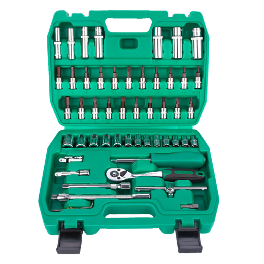 Tianzhuo Hardware Auto Repair Tool Set Sleeve Wrench Ratchet Repair Combination Home Repair Tool Box Universal Multifunctional Xiaofei 12809 New Model 46-piece 72-tooth Sleeve Wrench Set