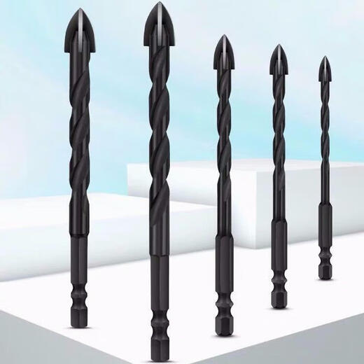 XMSJ custom-made Bawang drill bit 30 cm four-edged triangle alloy cross concrete cement wall special tile drilling and drilling Triangle extension 12200mm2