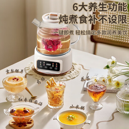 Health kettle with heat preservation, fully automatic constant temperature tea kettle, all-glass hot water kettle, tea kettle, large capacity, stewing, all-in-one, multi-functional household small smart model (pure glass health kettle) 1.2L