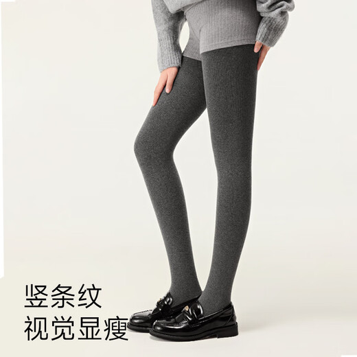 Moxun Angelababy's same style, women's high-waisted, versatile, slimming and warm, gray gray leggings, single pair - smoke gray, foot-stepping style, one size fits all, super thick velvet (suitable for -15-0)