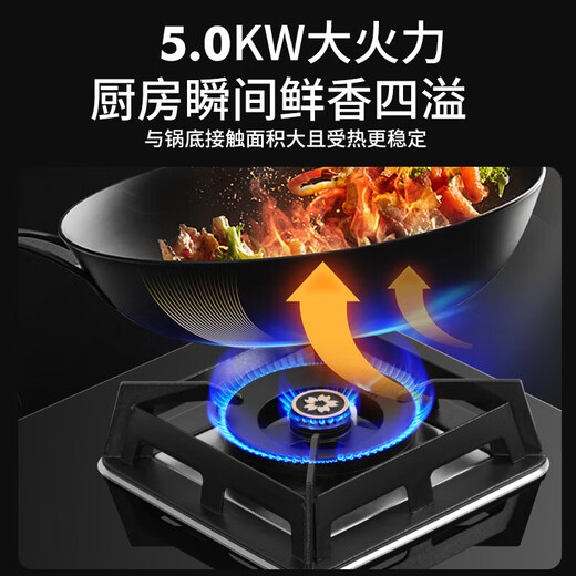 
Sakura (SAKURA) gas stove natural gas stove gas stove double stove liquefied gas stove table type embedded dual-purpose 5.0KW large firepower first-level energy efficiency large size national subsidy 20% [liquefied gas] B9209 replacement without hole expansion