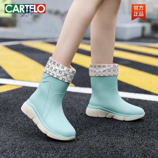 Botas de lluvia japonesas de cartelo para cocina para mujeres zapatos de goma resistentes al desgaste resistente al desgaste de las botas de lluvia afuera de agua impermeable
