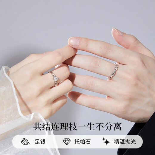 Chinese Jewelry Pure Silver Couple Ring for Men and Women Seeking Engagement Rings Diamond Rings Practical Commemorative Birthday Gifts for Girlfriends