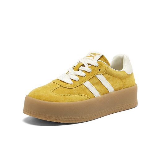 
Bestou Spring and Summer Shopping Mall New Retro Thick Sole Silver German Training Shoes Women's Casual Sports Shoes I9227CM4 Yellow/White 40
