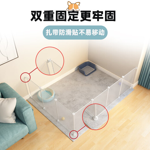 Pet fence, dog indoor cat fence, small and medium-sized dog kennel, Teddy anti-jailbreak isolation door, guardrail dog cage, frame type 8 pieces, 75*75*57 black fence