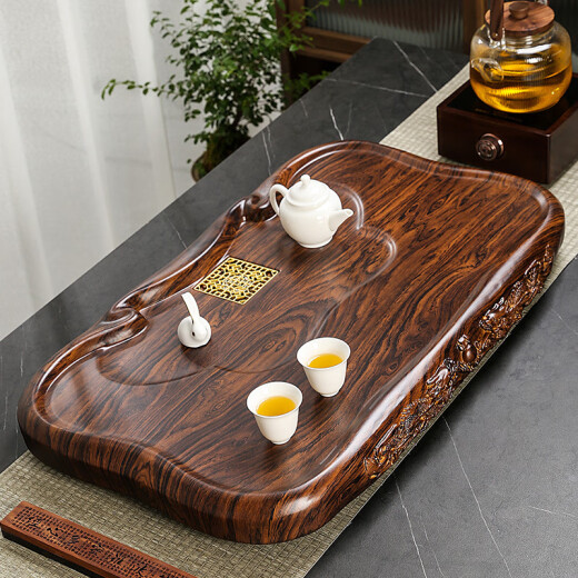 Black sandalwood tea tray household solid wood tea tray small rectangular log rosewood tray simple with drainage other sizes contact customer service