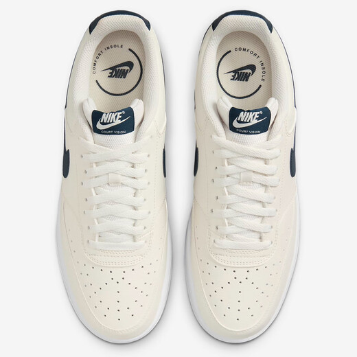 Nike (Nike) Chaussures décontractées Chaussures masculines 2025 Nouvelles chaussures de sport d'été Court bas haut de chaussures de planche de coussin légèrement respirante Men HQ4867-101 Sail White White Blue et blanc Navy 42 42