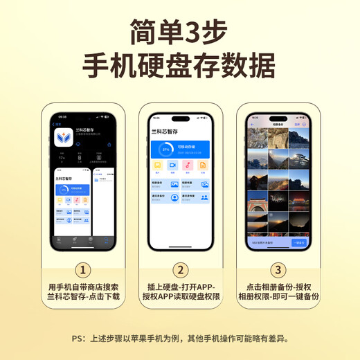 Lankexin mobile hard drive 1t mobile computer dual-purpose disk external photo storage artifact official standard + power supply Apple L port 250GB