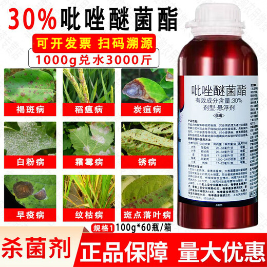 30% pyraclostrobin downy mildew purple spot anthrax rust scab pesticide fungicide 1000g (aluminum bottle)