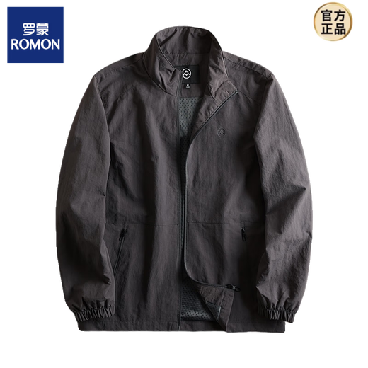 ROMON American outdoor thin jacket men's loose large size stand collar jacket windproof quick-drying spring and autumn jacket dark blue L (130-140Jin Jin equals 0.5kg)