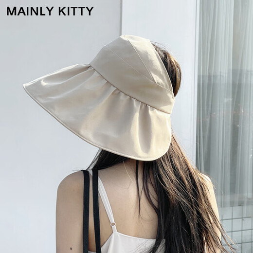 Principalmente Katty Sun Protection Hat for Women 2025 NUEVO SUMER VINIL UV PROTECCIÓN UV GOMBLE MUJER Big Brim Sun Fisherman Gat [Bee] - Caja de regalo