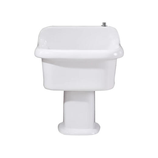 Balcony ceramic mop pool household high-leg split floor-standing mop pool basin large bathroom mop pool 58 cm Taiwan controlled drain 20 cm pillar