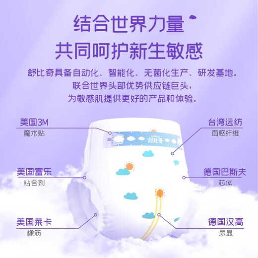 Shubiqi Breathable Thin Sensitive Muscle Pull-up Pants Newborn Ultra-Thin Soft Growth Pants Baby Diapers Vitamin E Diapers Large Pack Vitamin E Diapers M Size 2 Pack (42 pieces x 2