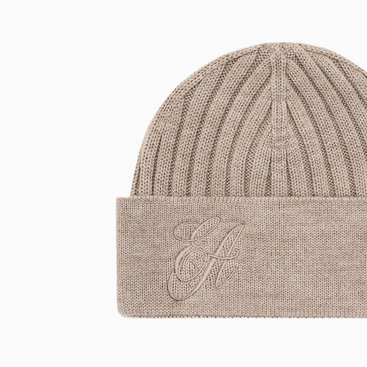 EMPORIO ARMANI/Armani official flagship New Year gift new women's sheep wool embroidered knitted beanie winter U6096-beige M