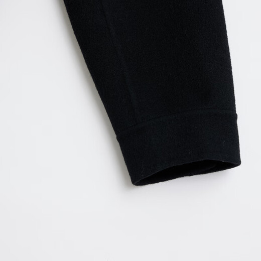 Scofield [wool] Men's 24-year winter new lapel neat and simple short wool jacket Black L (175)