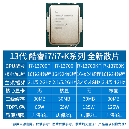 华硕（ASUS）13代CPU主板 i7 13700kf 13790f 13700f 散片 盒装 板U套装 TX B760M WIFI DDR4 天选 i7-13790F盒装【三年联保】