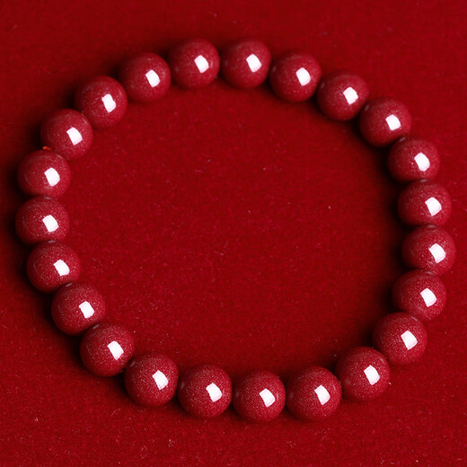 Shi Yue Jewelry High Content Purple Gold Cinnabar Bracelet Zodiac Year Snake Year Amulet Transport Bead Bracelet Men and Women Gift 8mm