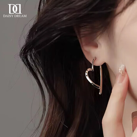 DAISY DREAM Rose Story Liu Yifei's same love earrings for women 2025 new popular earrings S925 silver needle earrings 925 silver needle unique love earrings