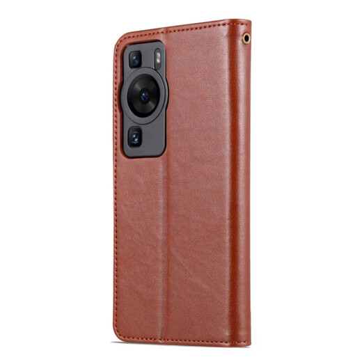 居小智适用华为P60pro手机壳翻盖皮套MNA-AL00钱包式可插卡外壳全包防摔软内壳带磁扣保护套 华为P60pro【棕色】