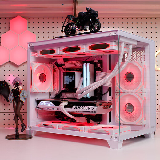 航嘉S960暴风雪全视版海景房电脑机箱台式主机m-atx白色360/240水冷920迷你4070 +棱镜4pro白色风扇*9 单机箱（支持M-ATX主板/360水冷）