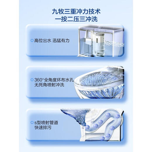 九牧九牧卫浴旗舰马桶坐便器家用小户型节水抽水喷射虹吸式11264 V型 1396双漩暴风大冲力 沸腾获 400mm