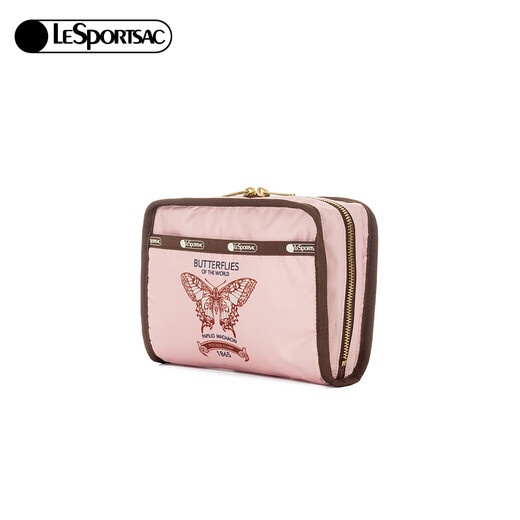 LeSportsac New Butterfly Stamp Series Gentle Pink Storage Bag Coin Purse Women's Clutch Pink Butterfly