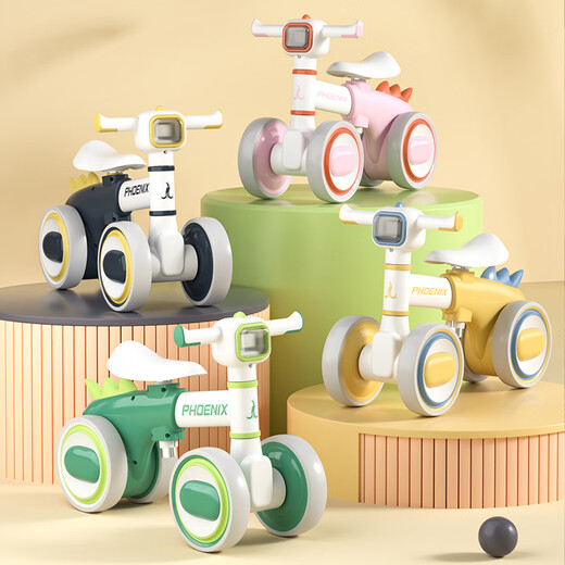 Phoenix (Phoenix) Kinder-Balance-Auto für Kinder von 1–3 Jahren, Allrad-Balance-Auto ohne Pedale, einjähriges Baby-Twist-Auto, Kinder-Schiebeauto, High-End-Grau | Musik und Beleuchtung (für 1-3 Jahre)