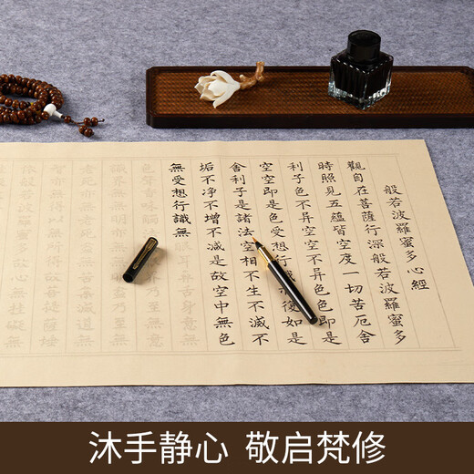 Liupin Academy Heart Sutra copybook small regular script pen-style calligraphy calligraphy introduction soft-pen manuscript special practice paper Buddhist sutra set tracing red rice paper half-cooked