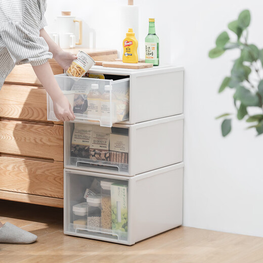 Espace interactif (HDKJ) Armoire de rangement Boîte de rangement de rangement armoire en plastique Sous-vêtements Clothing Organisateur Boîte de rangement simple (original) E3018 Lock épaissis (Dark 47 Width 30 High 18)