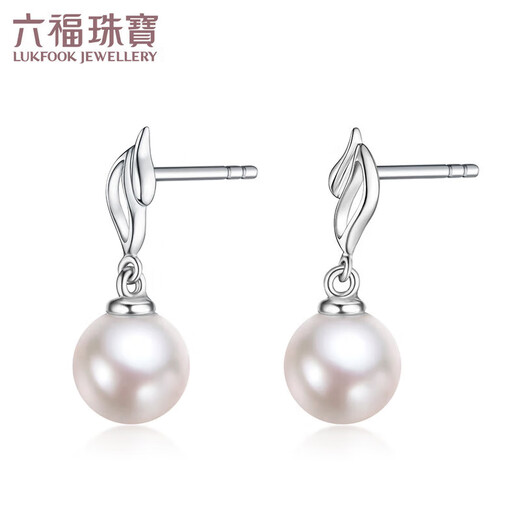 Lukfook Jewelry Ag925 petal freshwater pearl earrings for women, total weight approximately 1.48 grams