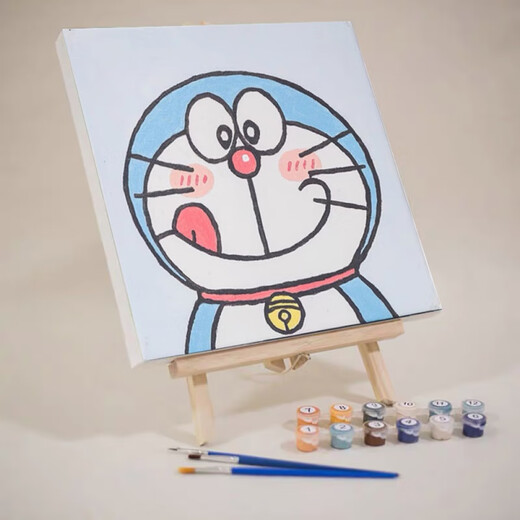 数字油画儿童手工涂鸦卡通简单2025新款填色填充丙烯油彩画画 E2687 30*30 内框+画笔2支+丙烯颜料+对