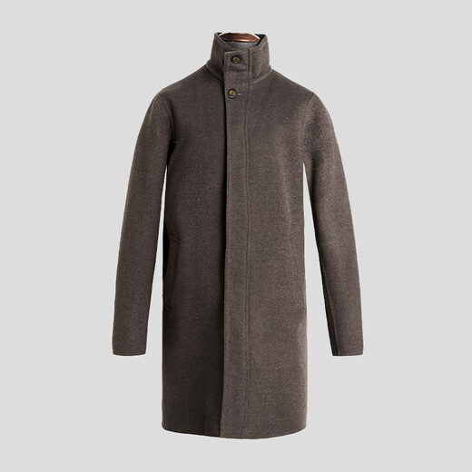 VICUTU Men's Fashionable Stand Collar Business Casual Wool Wool Coat VRS22341689 Brown 180/96A
