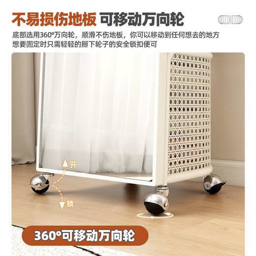 Sulip Espejo de pie de cuerpo entero, moderno y simple, espejo cosmético, espejo de cuerpo entero, de pie, extraíble, de alta gama, para dormitorio, espejo de pie, espejo estrellado de cuerpo entero, cesta de almacenamiento ovalada, color crema y blanco